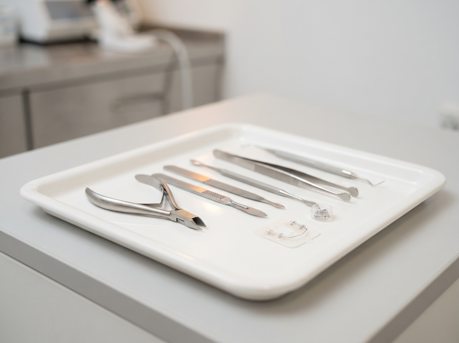 Nagelbeugel op maat voor behandeling van ingegroeide teennagel